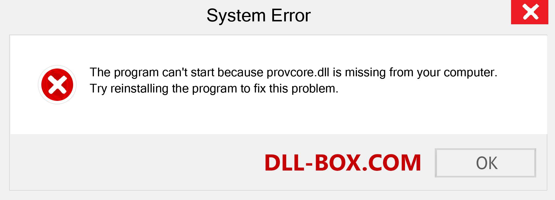  provcore.dll file is missing?. Download for Windows 7, 8, 10 - Fix  provcore dll Missing Error on Windows, photos, images