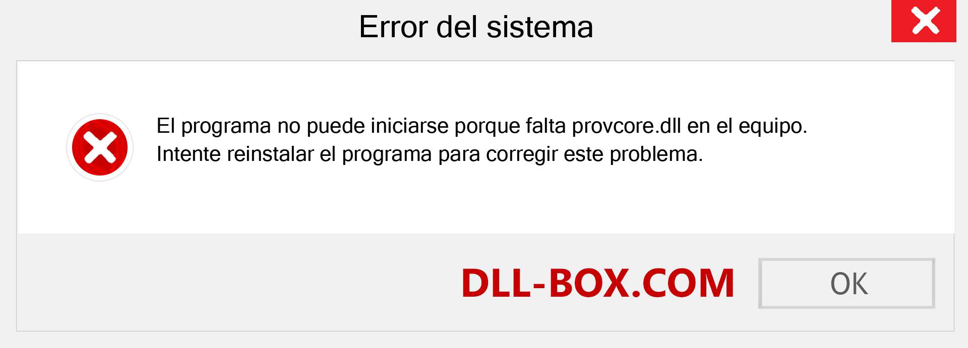 ¿Falta el archivo provcore.dll ?. Descargar para Windows 7, 8, 10 - Corregir provcore dll Missing Error en Windows, fotos, imágenes