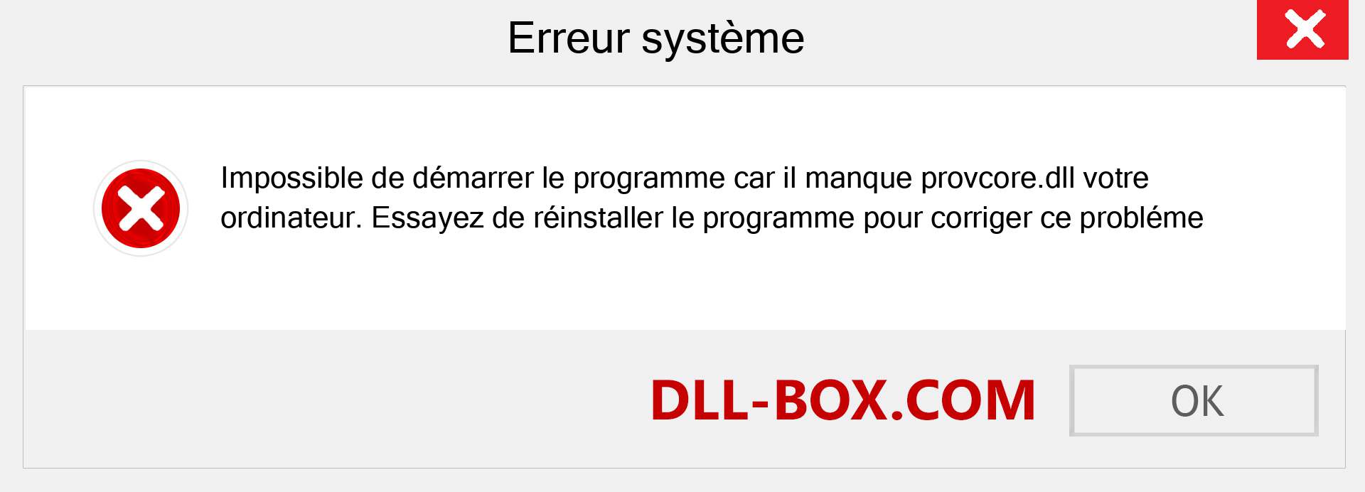 Le fichier provcore.dll est manquant ?. Télécharger pour Windows 7, 8, 10 - Correction de l'erreur manquante provcore dll sur Windows, photos, images